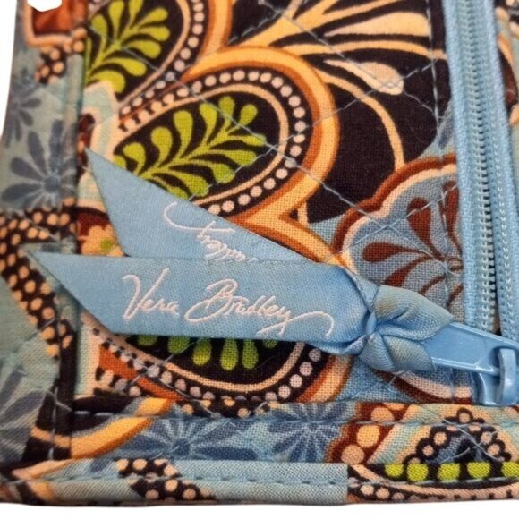 Vera Bradley Wallet Bali Blue Floral Paisley Quilted Tri Fold Summer 2009 - Picture 2 of 7